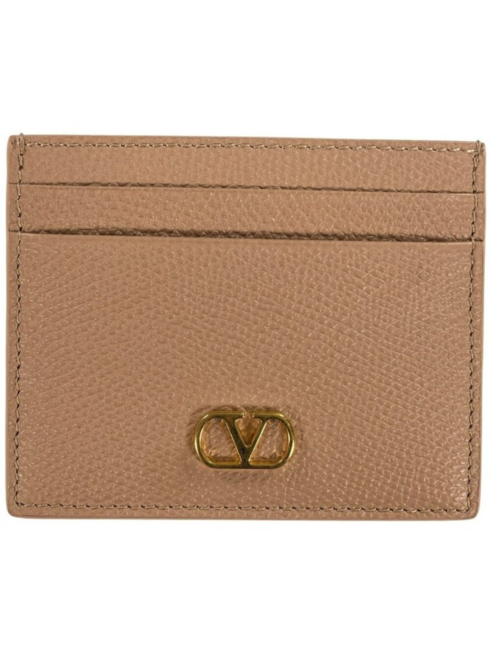 Valentino Garavani VLogo Signature Grainy Calfskin GENUINE Card Holder Rose NEW